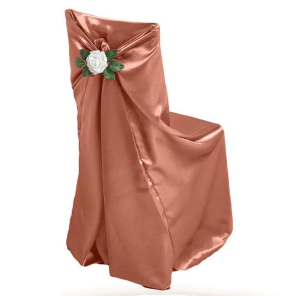 Terracotta Universal Satin 300 Chair Cover - Picture 2 of 3